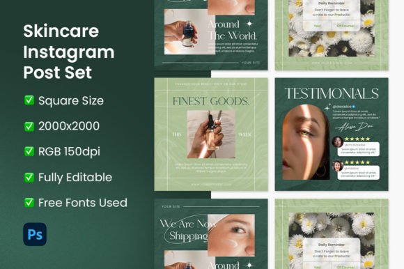 Download Skincare Instagram Post Set - Post set Collection