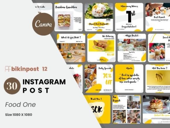Download Food One Canva Instagram Post Template - Food Collection