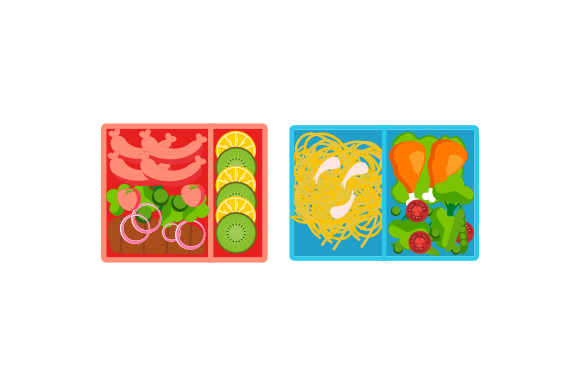 Download Lunchbox Containers with Bright Content - Bright content Collection
